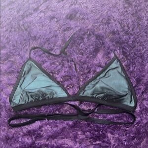 Black and Teal Triangle Bralette